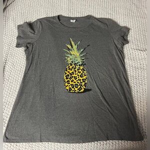 (SOLD) Animal Print Pineapple Tee Shirt